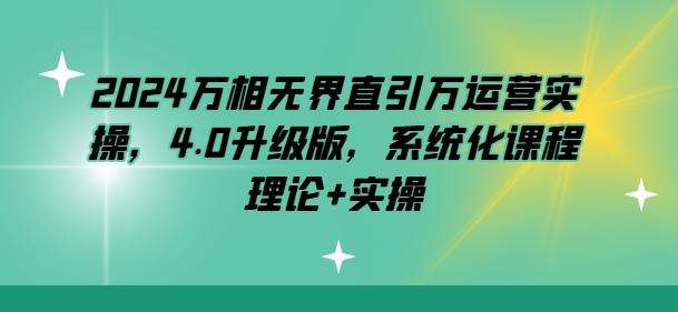 2024万相无界直引万运营实操，4.0升级版，系统化课程 理论+实操-资源社