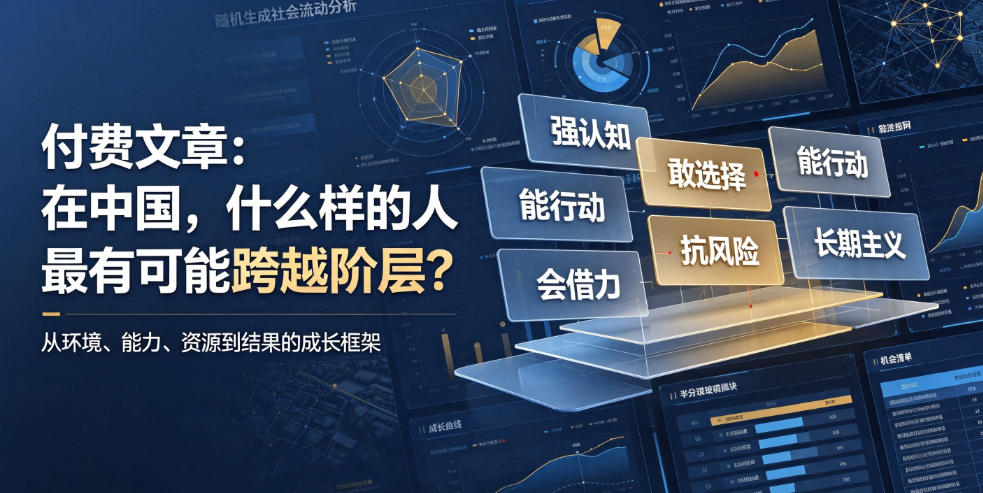 付费文章：在中国，什么样的人最有可能跨越阶层？-资源社