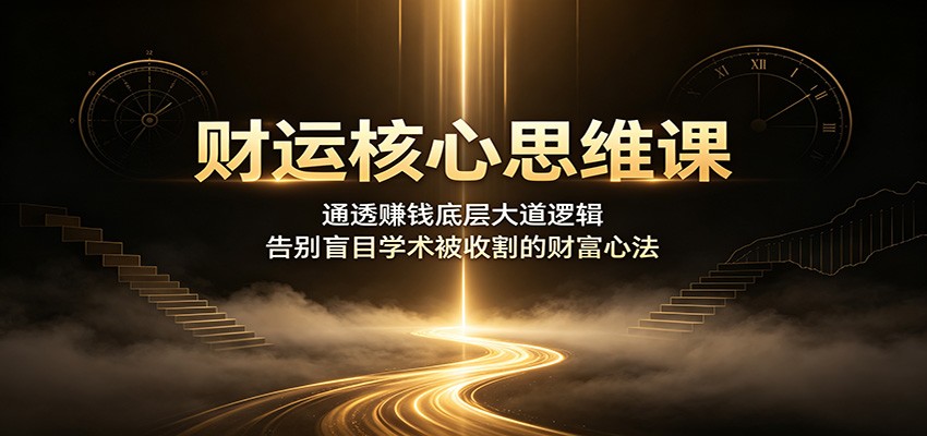 财运核心思维课:通透赚钱底层大道逻辑,告别盲目学术被收割的财富心法-资源社