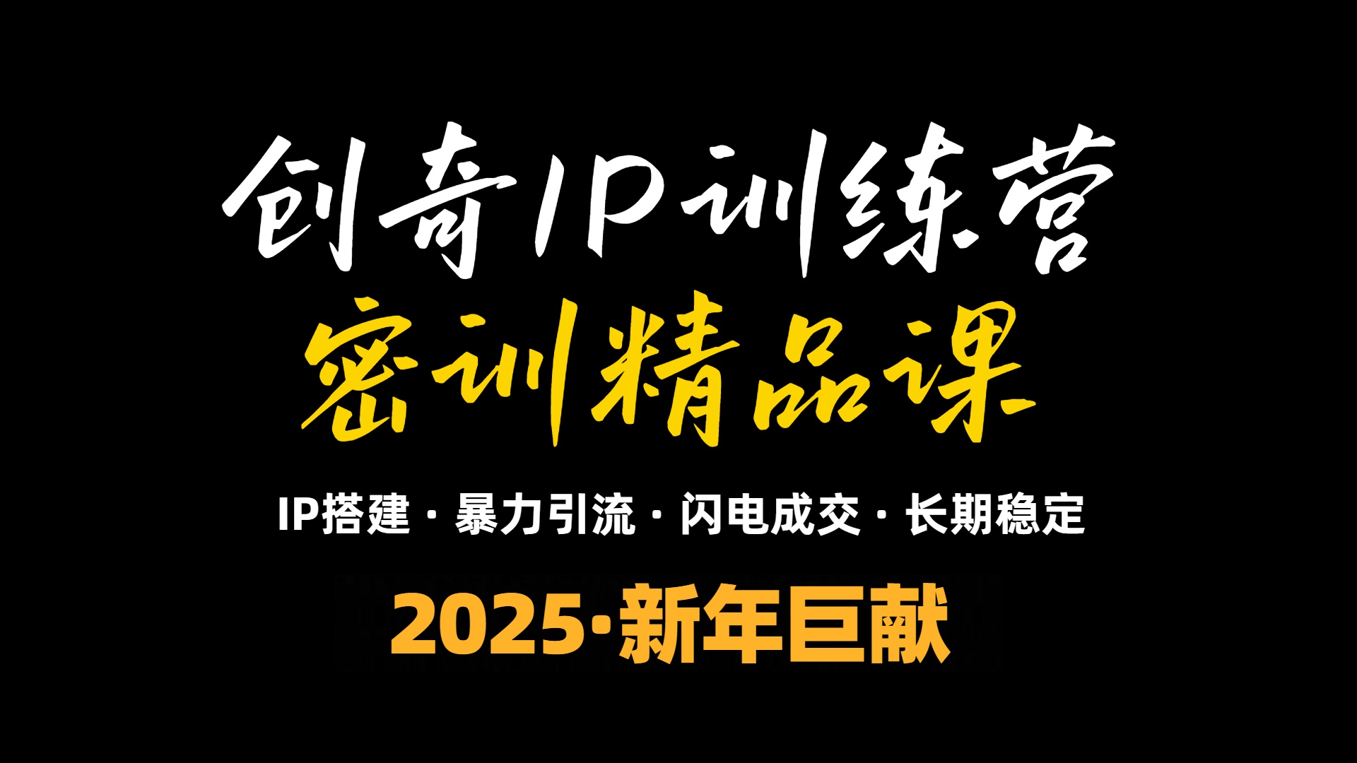 2025年“知识付费IP训练营”小白避坑年赚百万，暴力引流，闪电成交-资源社