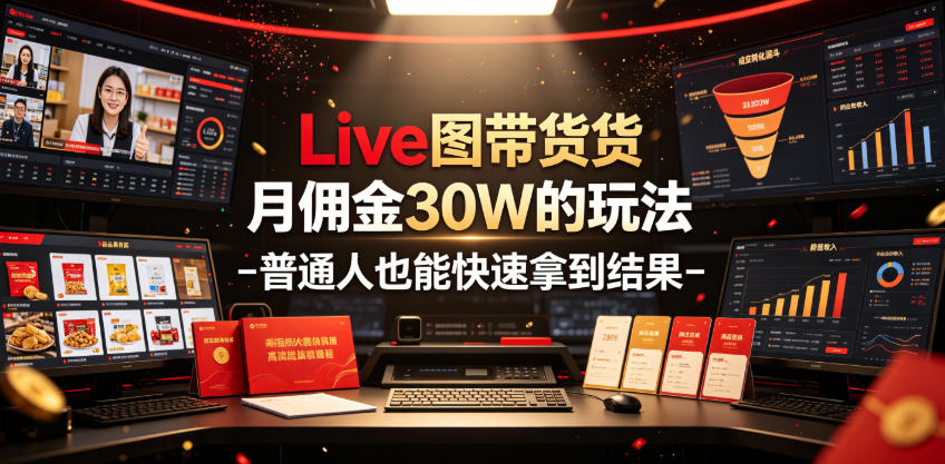 Live图带货月佣金30W的玩法-普通人也能快速拿到结果-资源社
