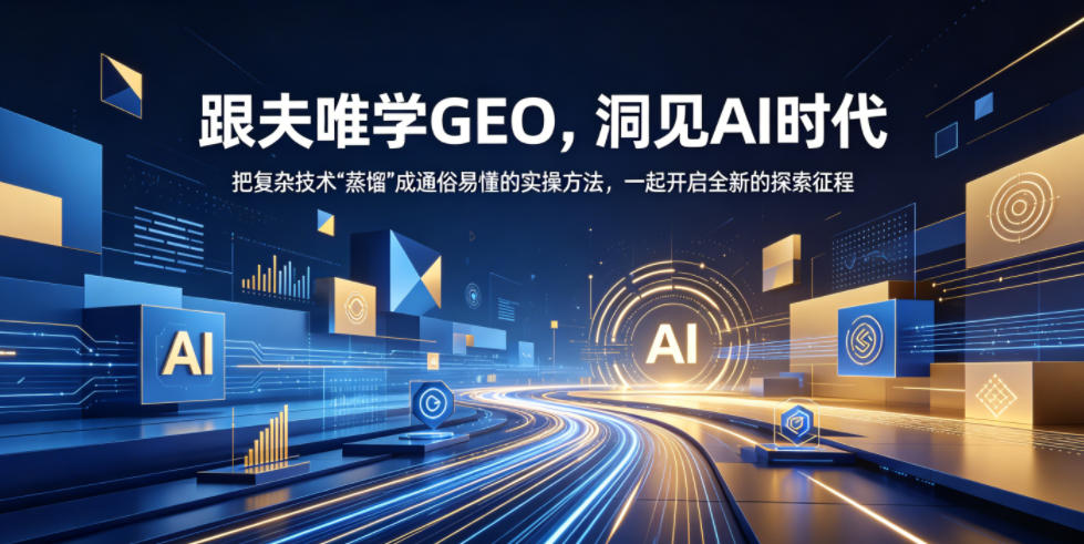 跟夫唯学GEO,洞见AI时代,把复杂技术“蒸馏”成通俗易懂的实操方法,一起开启全新的探索征程(更新26年10月)-资源社