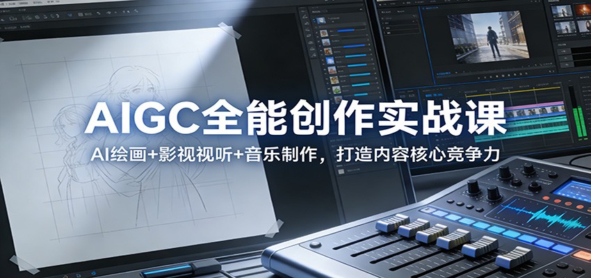 AIGC全能创作实战课：AI绘画+影视视听+音乐制作，打造内容核心竞争力-资源社