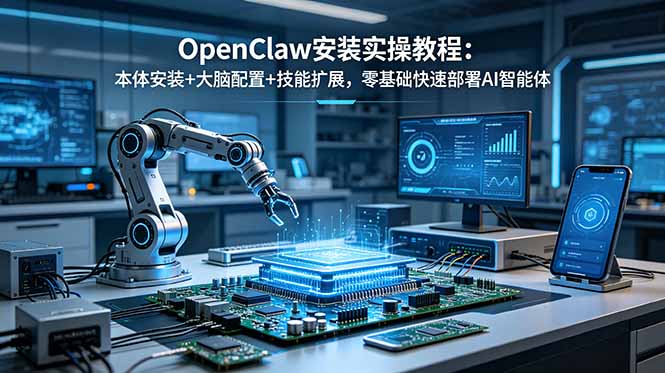 OpenClaw安装实操教程:本体安装+大脑配置+技能扩展,零基础快速部署AI智能体-资源社