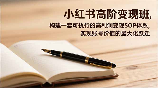 小红书高阶变现班，构建一套可执行的高利润变现SOP体系，实现账号价值的最大化跃迁-资源社