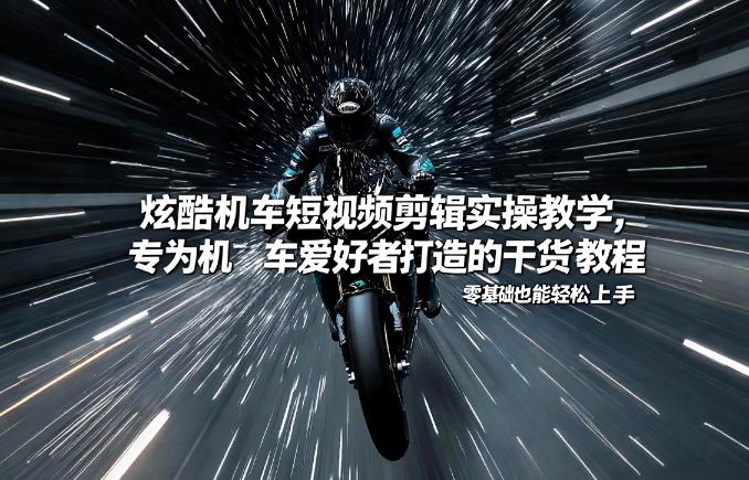 炫酷机车短视频剪辑实操教学，专为机车爱好者打造的干货教程，零基础也能轻松上手-资源社