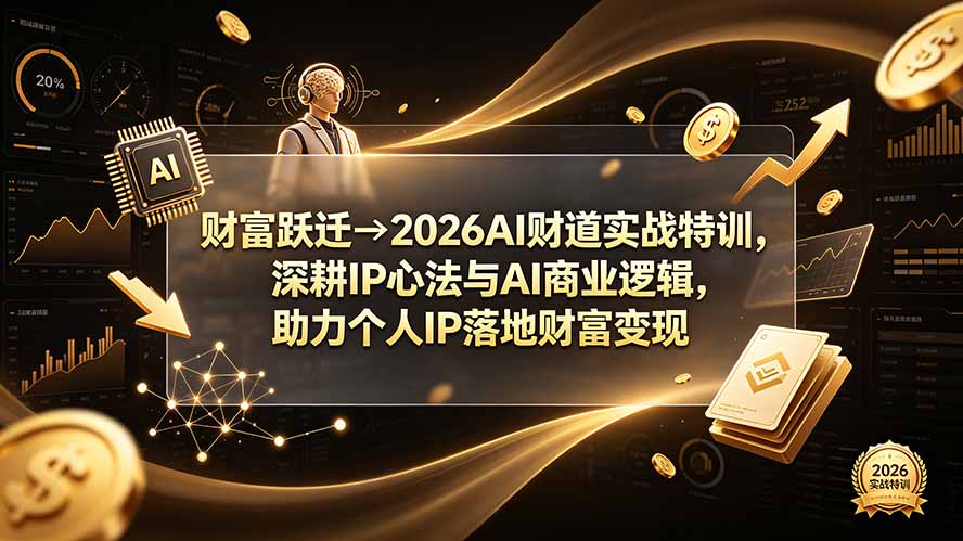 财富跃迁→2026AI财道实战特训，深耕IP心法与AI商业逻辑，助力个人IP落地财富变现-资源社