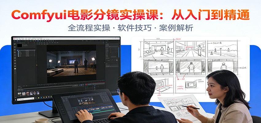 ComfyUI电影分镜实操课：分镜一致性，全流程AI视频制作，零基础也能做专业分镜-资源社