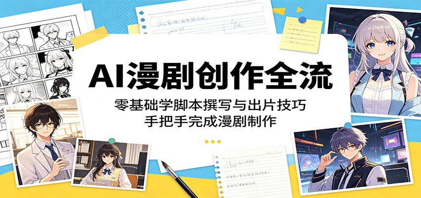 AI漫剧创作全流程：零基础学脚本撰写与出片技巧，手把手完成漫剧制作-资源社