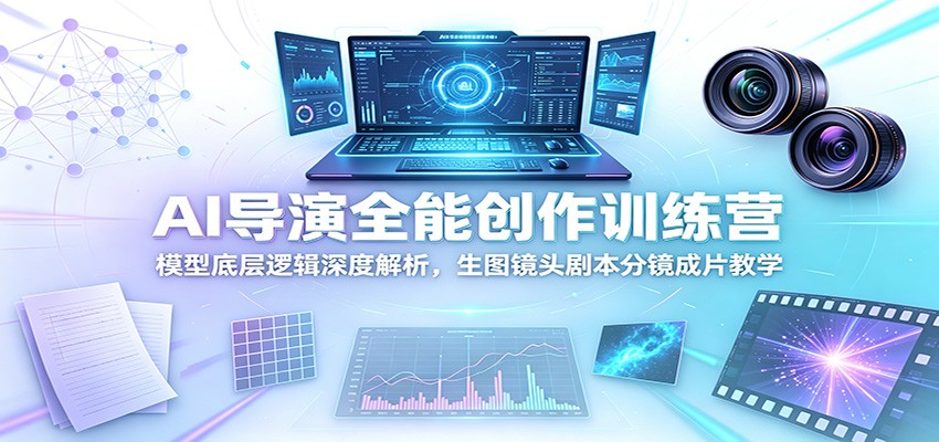 AI导演全能创作训练营：模型底层逻辑深度解析，生图镜头剧本分镜成片教学-资源社
