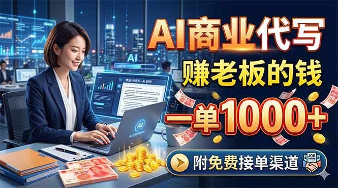 AI商业代写，赚老板的钱，一单1000+，附免费接单渠道-资源社