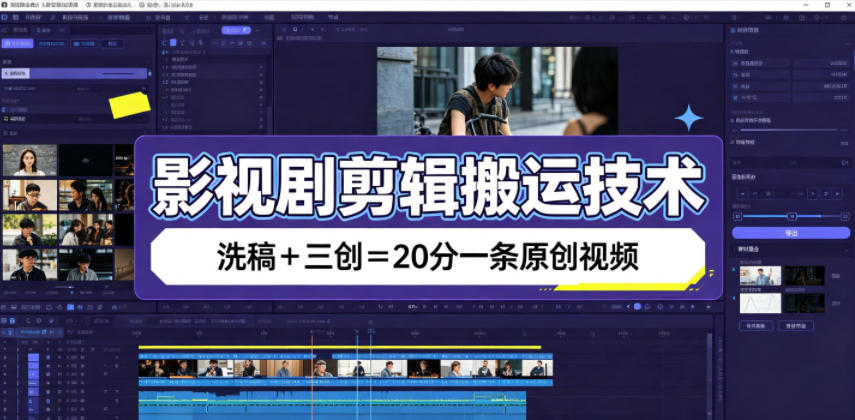 影视剧剪辑搬运技术,洗稿+三创=20分一条原创视频-资源社