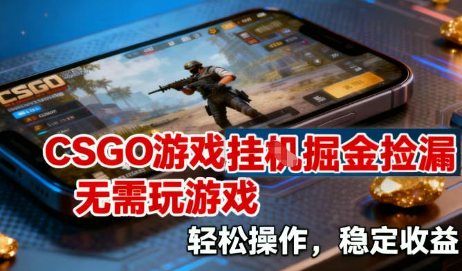 CSGO游戏挂G掘金捡漏，不需要玩游戏，操作简单，收益稳定【揭秘】-资源社
