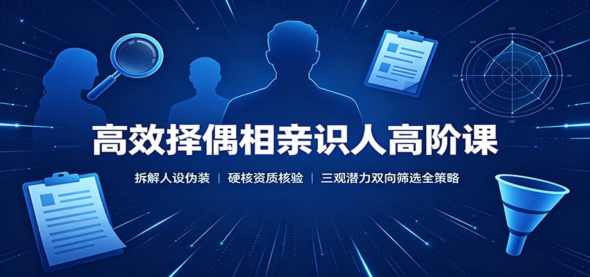 高效择偶相亲识人高阶课：拆解人设伪装，硬核资质核验，三观潜力双向筛选全策略-资源社