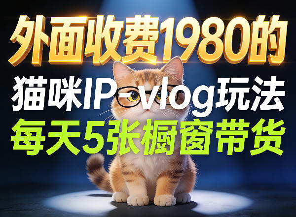 宠物赛道猫咪IP-vlog玩法，26条视频涨粉29W，每天5张橱窗带货拆解-资源社