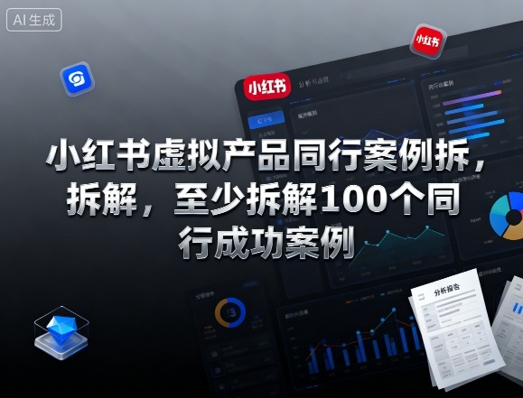 小红书虚拟产品同行案例拆解，至少拆解100个同行成功案例(完结)-资源社