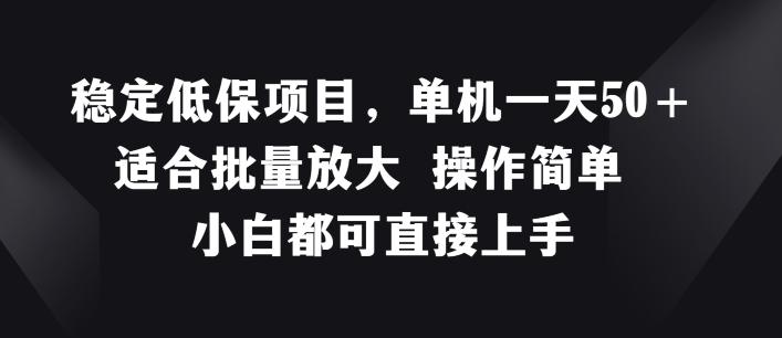 稳定低保项目，单机一天50+适合批量放大 操作简单 小白都可直接上手【揭秘】-资源社