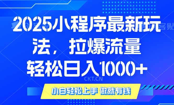 2025年小程序最新玩法，流量直接拉爆，单日稳定变现1000+-资源社