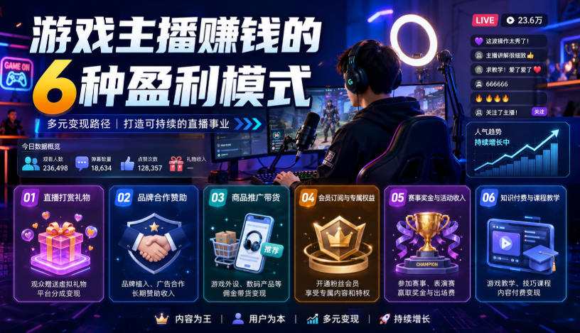 付费文章：游戏主播賺钱的6种盈利模式-资源社