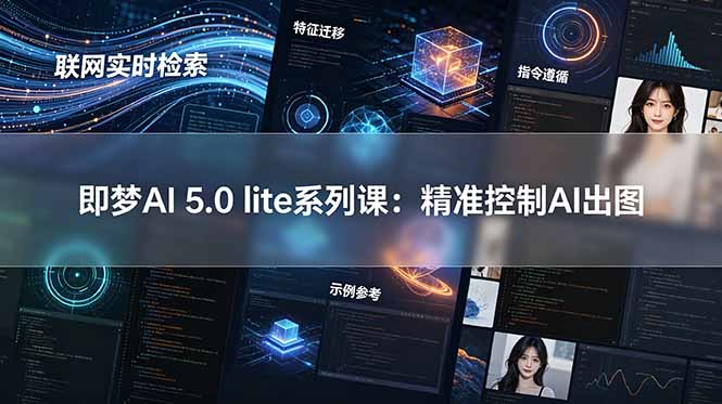 即梦AI 5.0 lite实战课:联网实时检索+特征迁移+指令遵循+示例参考,精准控制AI出图-资源社