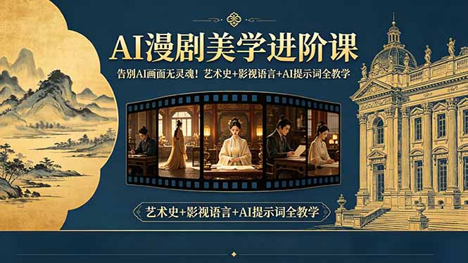 告别AI画面无灵魂！AI漫剧美学进阶课，艺术史+影视语言+AI提示词全教学-资源社