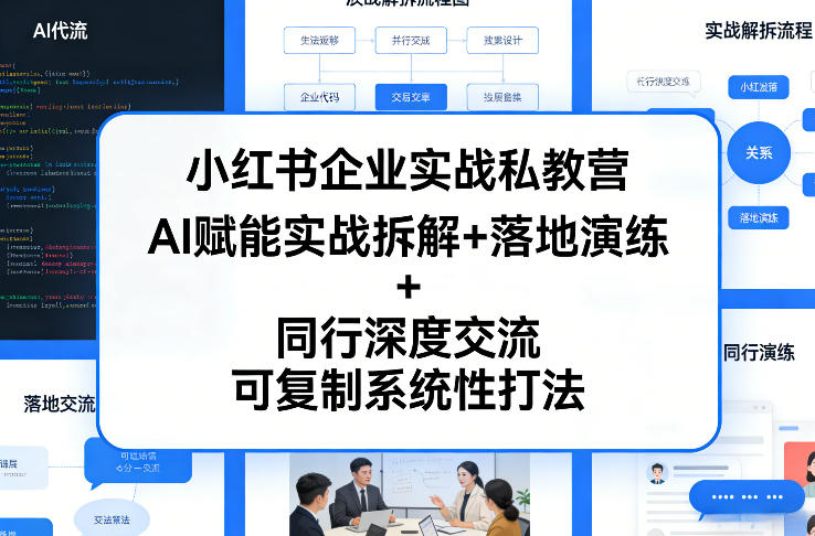 小红书企业实战私教营，AI赋能实战拆解+落地演练+同行深度交流，可复制系统性打法-资源社
