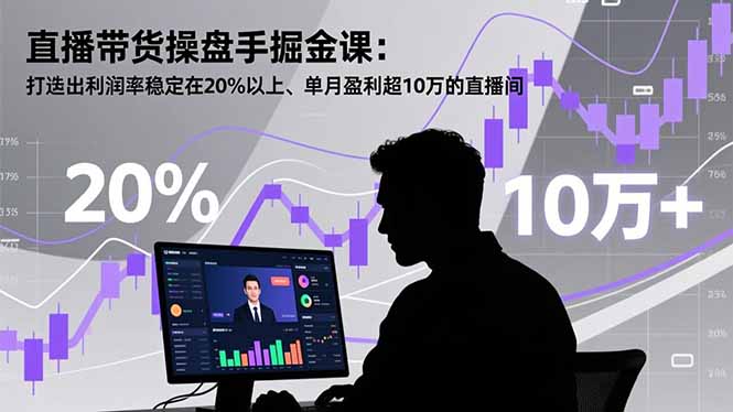 直播带货操盘手掘金课:打造出利润率稳定在20%以上、单月盈利超10万的直播间-资源社