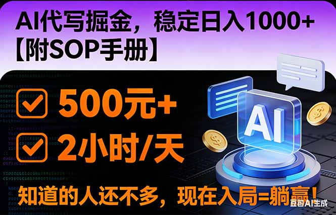 2026风口项目,AI代写掘金，稳定日入1000+，掌握核心技能【附SOP手册】-资源社