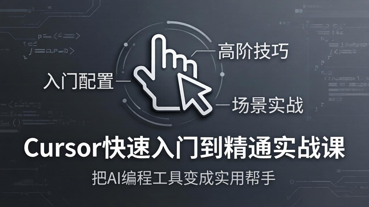 Cursor快速入门到精通实战课：入门配置+高阶技巧+场景实战，把AI编程工具变成实用帮手-资源社