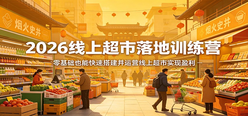 2026线上超市落地训练营，零基础也能快速搭建并运营线上超市实现盈利-资源社