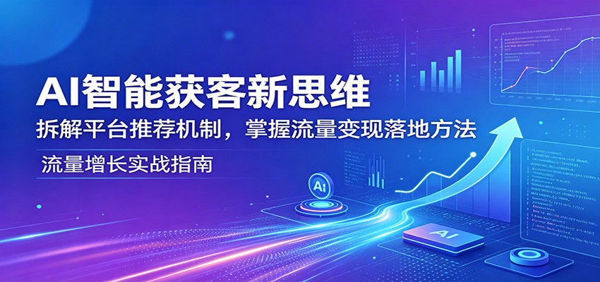 AI智能获客新思维：拆解平台推荐机制，掌握流量变现落地方法-资源社