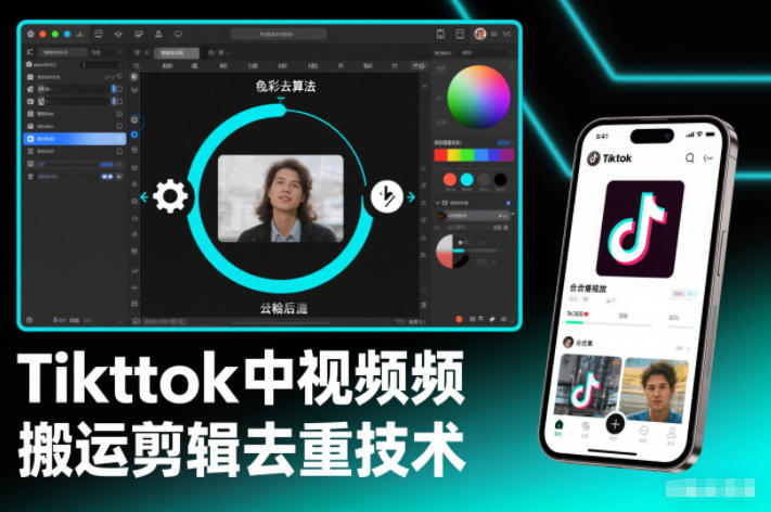 Tiktok中视频纯搬运剪辑去重技术,外来技术,自行测试-资源社