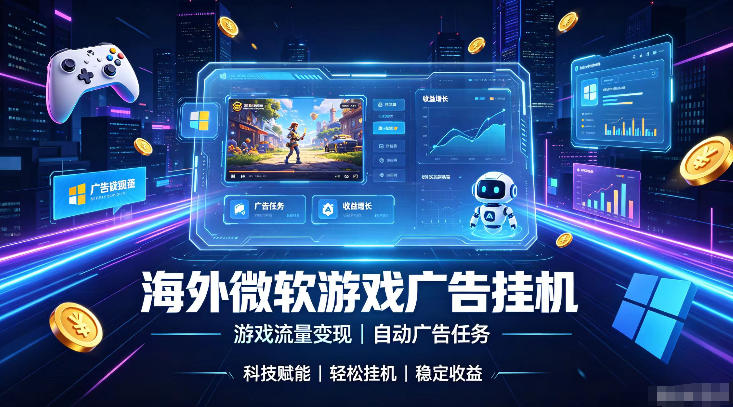 海外游戏广告自动挂G,轻资产海外副业风口,单设备稳定产出500+【揭秘】-资源社