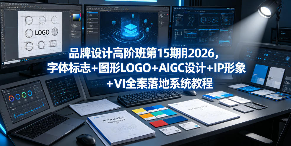 品牌设计高阶班第15期2026，字体标志＋图形LOGO＋AIGC设计＋IP形象＋VI全案落地系统教程-资源社