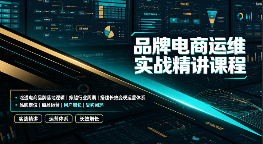 品牌电商运维实战精讲课程|吃透电商品牌落地逻辑、穿越行业周期、搭建长效变现运营体系-资源社