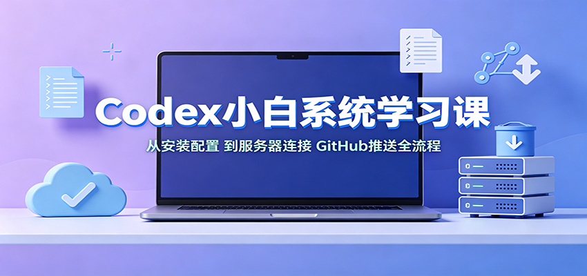 Codex小白系统学习课:小从安装配置,到服务器连接、GitHub推送全流程-资源社
