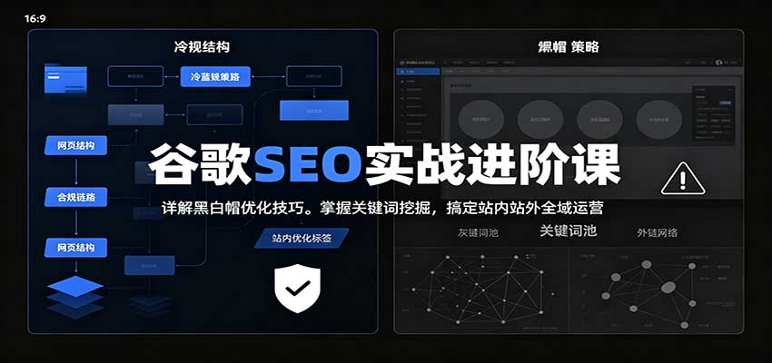 2026谷歌SEO实战进阶课:详解黑白帽优化技巧,掌握关键词挖掘,搞定站内站外全域运营-资源社