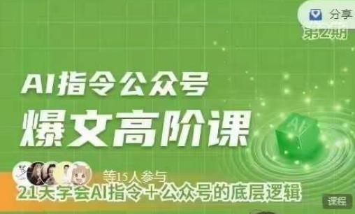 Ai指令公众号高阶课，学会ai指令+公众号的底层逻辑-资源社