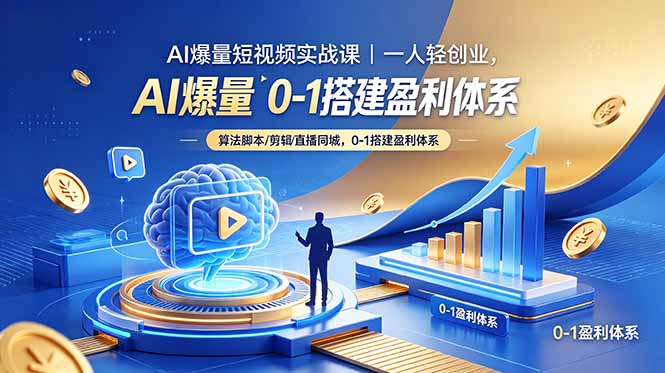 AI爆量短视频实战课|一人轻创业,算法脚本剪辑直播同城,0-1搭建盈利体系-资源社