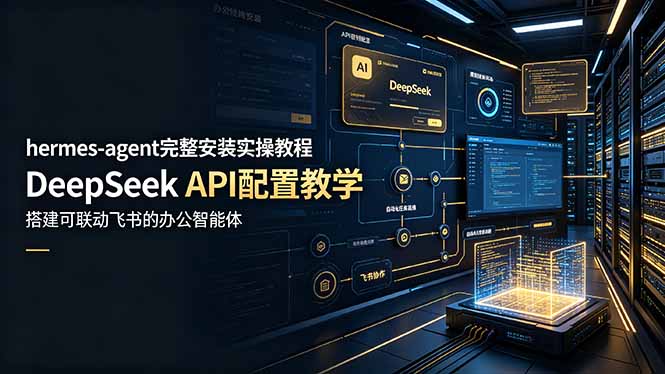hermes-agent完整安装实操教程，DeepSeek API配置教学，搭建可联动飞书的办公智能体-资源社