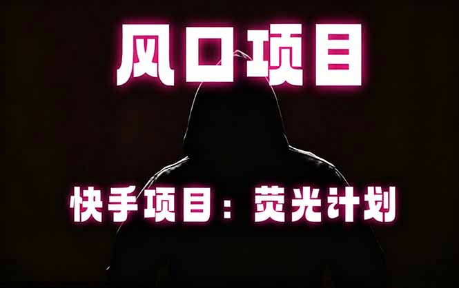 快手风口项目，荧光计划托管，长期稳定，适合批量做-资源社