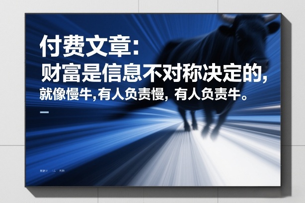 付费文章：财富是信息不对称决定的，就像慢牛，有人负责慢，有人负责牛-资源社