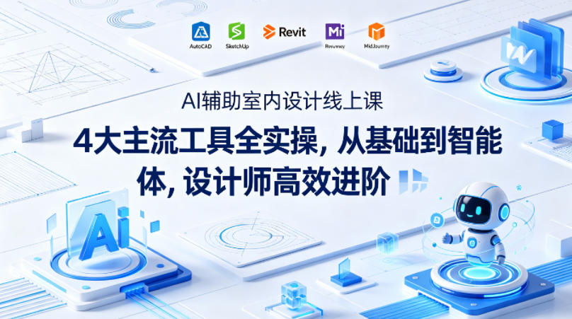 AI辅助室内设计线上课｜4大主流工具全实操，从基础到智能体，设计师高效进阶-资源社