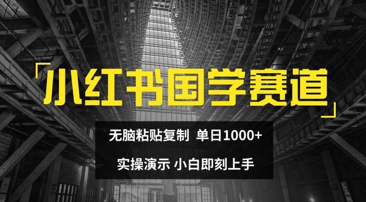 小红书国学赛道，无脑粘贴复制，单日1K，实操演示，小白即刻上手【揭秘】-资源社