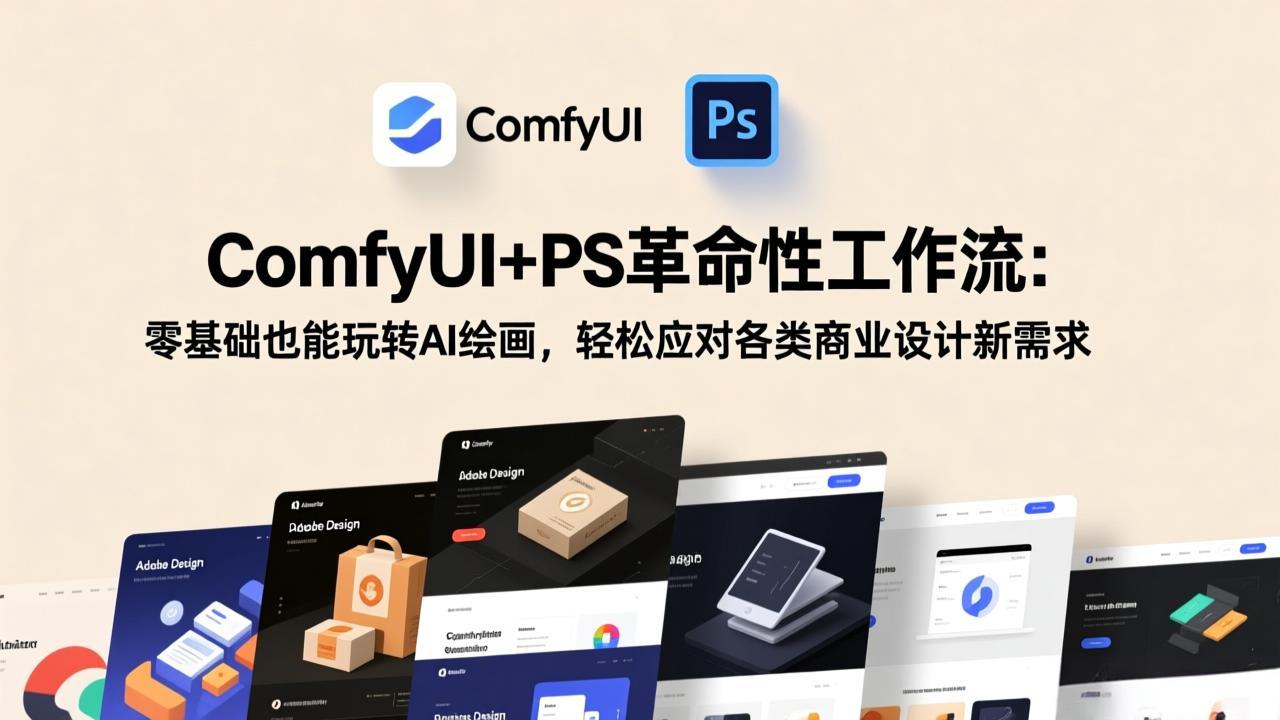 ComfyUI+PS革命性工作流:零基础也能玩转AI绘画,轻松应对各类商业设计新需求-资源社