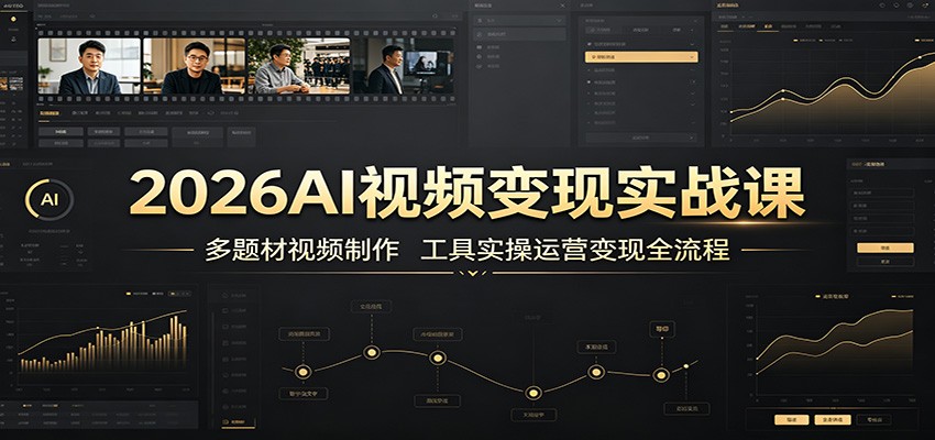 2026AI视频变现实战课：多题材视频制作，工具实操运营变现全流程-资源社