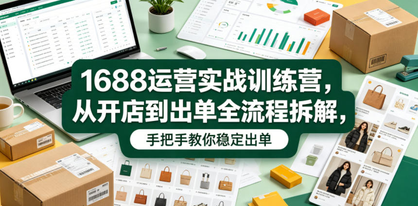 1688运营实战训练营,从开店到出单全流程拆解,手把手教你稳定出单(更新0620)-资源社