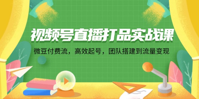 视频号直播打品实战课：微 豆 付 费 流，高效起号，团队搭建到流量变现-资源社