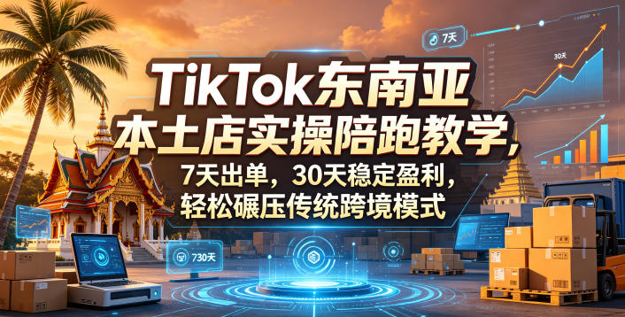 TikTok东南亚本土店实操陪跑教学，7天出单，30天稳定盈利，轻松碾压传统跨境模式(更新0516)-资源社