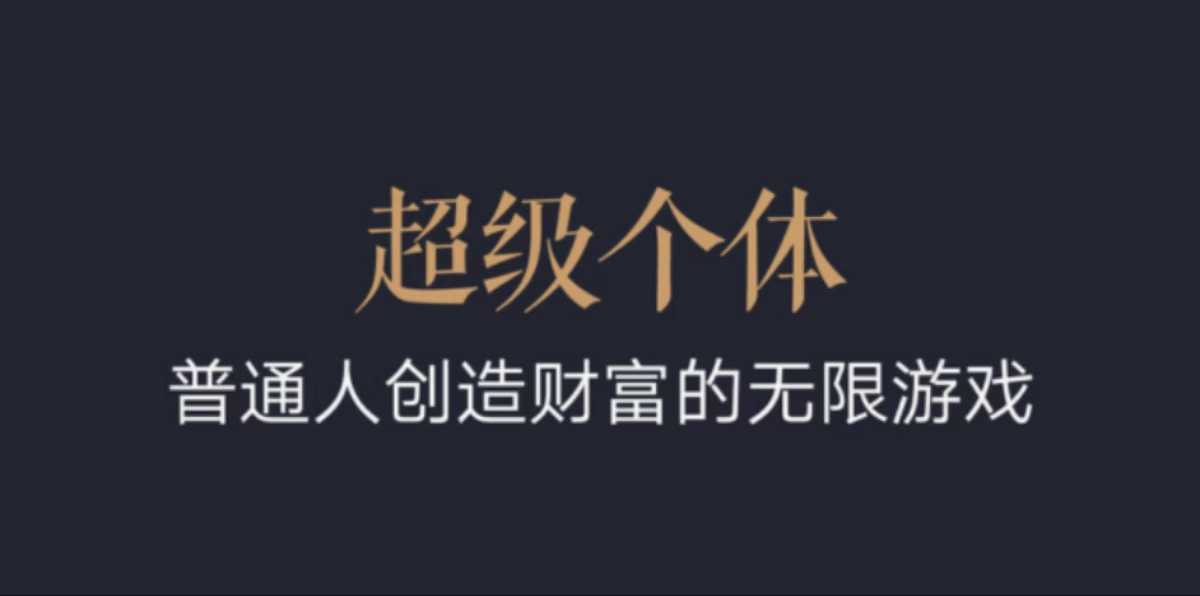 超级个体：2024-2025翻盘指南，普通人创造财富的无限游戏-资源社